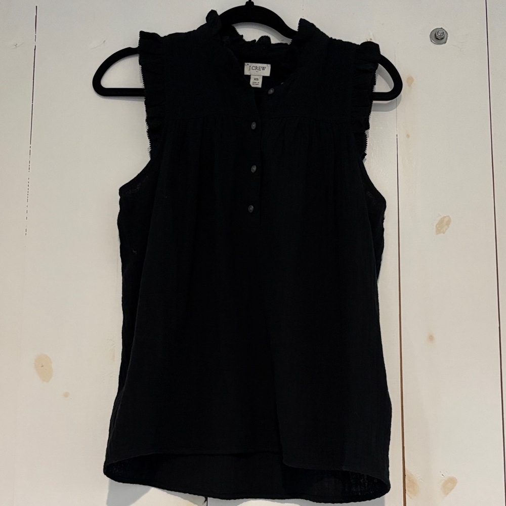 Cotton ruffle sleeve top